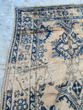 10x11 Antique Oushak Rug #2513 / 10x11 Vintage Rug - Blue Parakeet Rugs