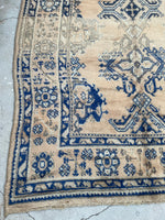 10x11 Antique Oushak Rug #2513 / 10x11 Vintage Rug - Blue Parakeet Rugs