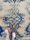 10x11 Antique Oushak Rug #2513 / 10x11 Vintage Rug - Blue Parakeet Rugs