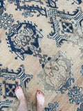 10x11 Antique Oushak Rug #2513 / 10x11 Vintage Rug - Blue Parakeet Rugs