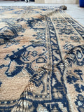 10x11 Antique Oushak Rug #2513 / 10x11 Vintage Rug - Blue Parakeet Rugs