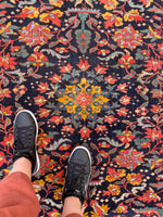 4'6 x 7'2 Antique 19th Century wool Rug / #JLHeirloom / 5x7 Vintage Rug - Blue Parakeet Rugs