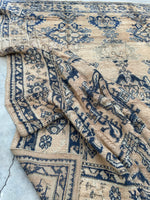 10x11 Antique Oushak Rug #2513 / 10x11 Vintage Rug - Blue Parakeet Rugs