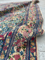 6'7 x 8'8 Antique Persian Kerman Rug #2514 - Blue Parakeet Rugs
