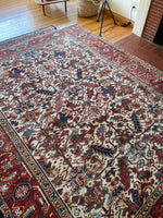6'9 x 8'4 Antique Heriz tribal rug #2022 / 7x8 Vintage Rug - Blue Parakeet Rugs