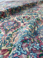 6'7 x 8'8 Antique Persian Kerman Rug #2514 - Blue Parakeet Rugs