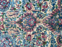 6'7 x 8'8 Antique Persian Kerman Rug #2514 - Blue Parakeet Rugs