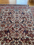 6'9 x 8'4 Antique Heriz tribal rug #2022 / 7x8 Vintage Rug - Blue Parakeet Rugs