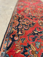 1'11 x 13'4 Antique Sarouk skinny runner #2197 / 2x13 Vintage Persian Runner - Blue Parakeet Rugs