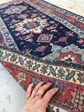 2'6 x 12'9 skinny Persian Tabriz Runner (#815) - Blue Parakeet Rugs