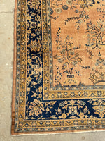 9x9 Antique Turkish pink Sivas rug #2198 / 9x9 Vintage Rug - Blue Parakeet Rugs