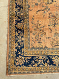 9x9 Antique Turkish pink Sivas rug #2198 / 9x9 Vintage Rug - Blue Parakeet Rugs