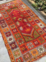 3'11 x 6'11  Antique Anatolian Turkish Rug / 4x7 Turkish Rug  (#954ML) - Blue Parakeet Rugs