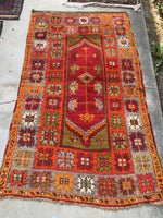3'11 x 6'11  Antique Anatolian Turkish Rug / 4x7 Turkish Rug  (#954ML) - Blue Parakeet Rugs