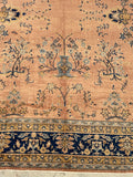 9x9 Antique Turkish pink Sivas rug #2198 / 9x9 Vintage Rug - Blue Parakeet Rugs