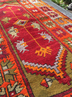 3'11 x 6'11  Antique Anatolian Turkish Rug / 4x7 Turkish Rug  (#954ML) - Blue Parakeet Rugs