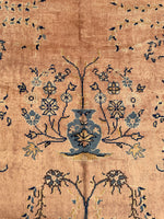 9x9 Antique Turkish pink Sivas rug #2198 / 9x9 Vintage Rug - Blue Parakeet Rugs