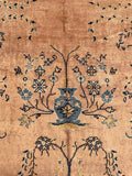 9x9 Antique Turkish pink Sivas rug #2198 / 9x9 Vintage Rug - Blue Parakeet Rugs