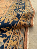9x9 Antique Turkish pink Sivas rug #2198 / 9x9 Vintage Rug - Blue Parakeet Rugs