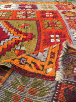 3'11 x 6'11  Antique Anatolian Turkish Rug / 4x7 Turkish Rug  (#954ML) - Blue Parakeet Rugs