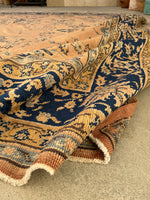9x9 Antique Turkish pink Sivas rug #2198 / 9x9 Vintage Rug - Blue Parakeet Rugs