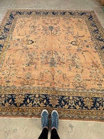 9x9 Antique Turkish pink Sivas rug #2198 / 9x9 Vintage Rug - Blue Parakeet Rugs