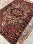 4’7 x 6’6 Antique and fine 19th Century rug / #JLheirloom) / 5x7 Vintage Rug - Blue Parakeet Rugs