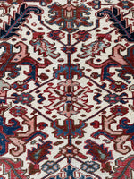 6'9 x 8'4 Antique Heriz tribal rug #2022 / 7x8 Vintage Rug - Blue Parakeet Rugs