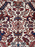 6'9 x 8'4 Antique Heriz tribal rug #2022 / 7x8 Vintage Rug - Blue Parakeet Rugs