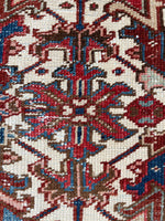 6'9 x 8'4 Antique Heriz tribal rug #2022 / 7x8 Vintage Rug - Blue Parakeet Rugs