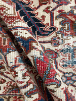 6'9 x 8'4 Antique Heriz tribal rug #2022 / 7x8 Vintage Rug - Blue Parakeet Rugs