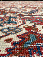 6'9 x 8'4 Antique Heriz tribal rug #2022 / 7x8 Vintage Rug - Blue Parakeet Rugs