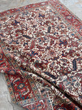 6'9 x 8'4 Antique Heriz tribal rug #2022 / 7x8 Vintage Rug - Blue Parakeet Rugs