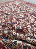 6'9 x 8'4 Antique Heriz tribal rug #2022 / 7x8 Vintage Rug - Blue Parakeet Rugs