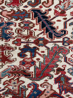 6'9 x 8'4 Antique Heriz tribal rug #2022 / 7x8 Vintage Rug - Blue Parakeet Rugs
