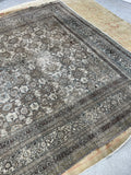 8’8 x 11’6 Antique Muted Persian Bibikabad Rug #1965ML / 9x12 Vintage rug - Blue Parakeet Rugs