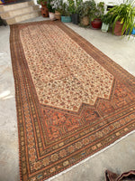 6'7 x 16'3 Long and Lean Antique Mahal rug #2202 / 7x16 Vintage Rug - Blue Parakeet Rugs