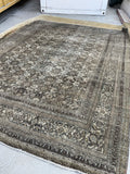 8’8 x 11’6 Antique Muted Persian Bibikabad Rug #1965ML / 9x12 Vintage rug - Blue Parakeet Rugs