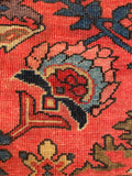 7'3 x 10'5 Antique watermelon ground Mahal village rug #2024 / 7x10 Vintage Rug - Blue Parakeet Rugs