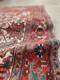 6'8 x 9' Antique Ivory ground Heriz rug #2203 / 7x9 Vintage Rug - Blue Parakeet Rugs