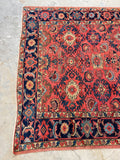 7'3 x 10'5 Antique watermelon ground Mahal village rug #2024 / 7x10 Vintage Rug - Blue Parakeet Rugs