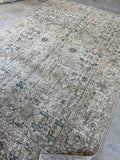 6'6 x 9'2 Antique Muted Persian Rug #2842