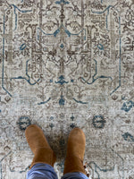 6'6 x 9'2 Antique Muted Persian Rug #2842
