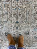 6'6 x 9'2 Antique Muted Persian Rug #2842