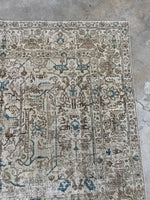 6'6 x 9'2 Antique Muted Persian Rug #2842
