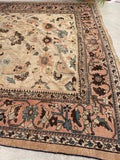 10’10 x 10’10 Ivory Sultanabad Mahal #2204 / Large square vintage rug - Blue Parakeet Rugs