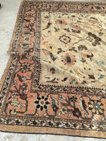 10’10 x 10’10 Ivory Sultanabad Mahal #2204 / Large square vintage rug - Blue Parakeet Rugs
