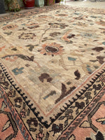 10’10 x 10’10 Ivory Sultanabad Mahal #2204 / Large square vintage rug - Blue Parakeet Rugs
