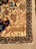 3' x 4'5 Vintage Persian Rug #1853ML / 3x4 Vintage Rug - Blue Parakeet Rugs