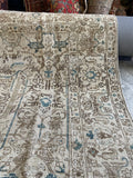 6'6 x 9'2 Antique Muted Persian Rug #2842